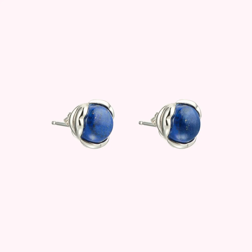 BLUE LAPIS LAZULI STONE LUCIA STUD EARRINGS