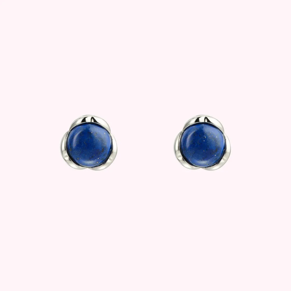 BLUE LAPIS LAZULI STONE LUCIA STUD EARRINGS