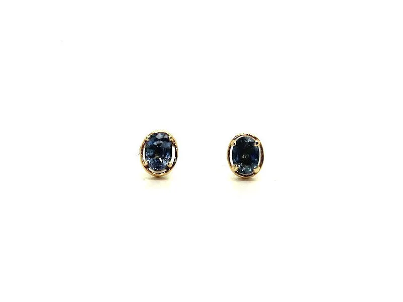 Blue Sapphire Wire Stud Oval Cut Ad No.036 (5/7mm )