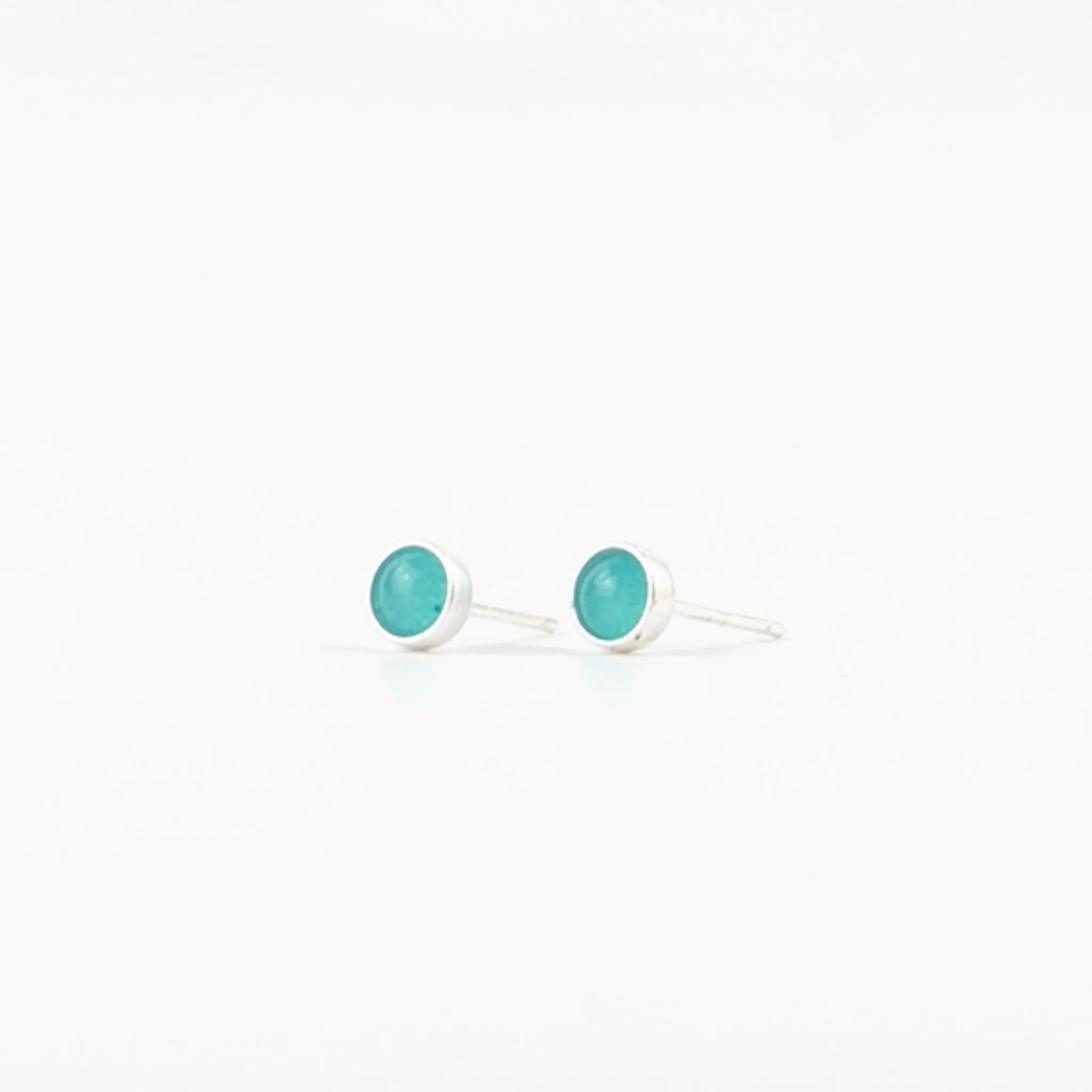 Blue Stone Stud Earrings