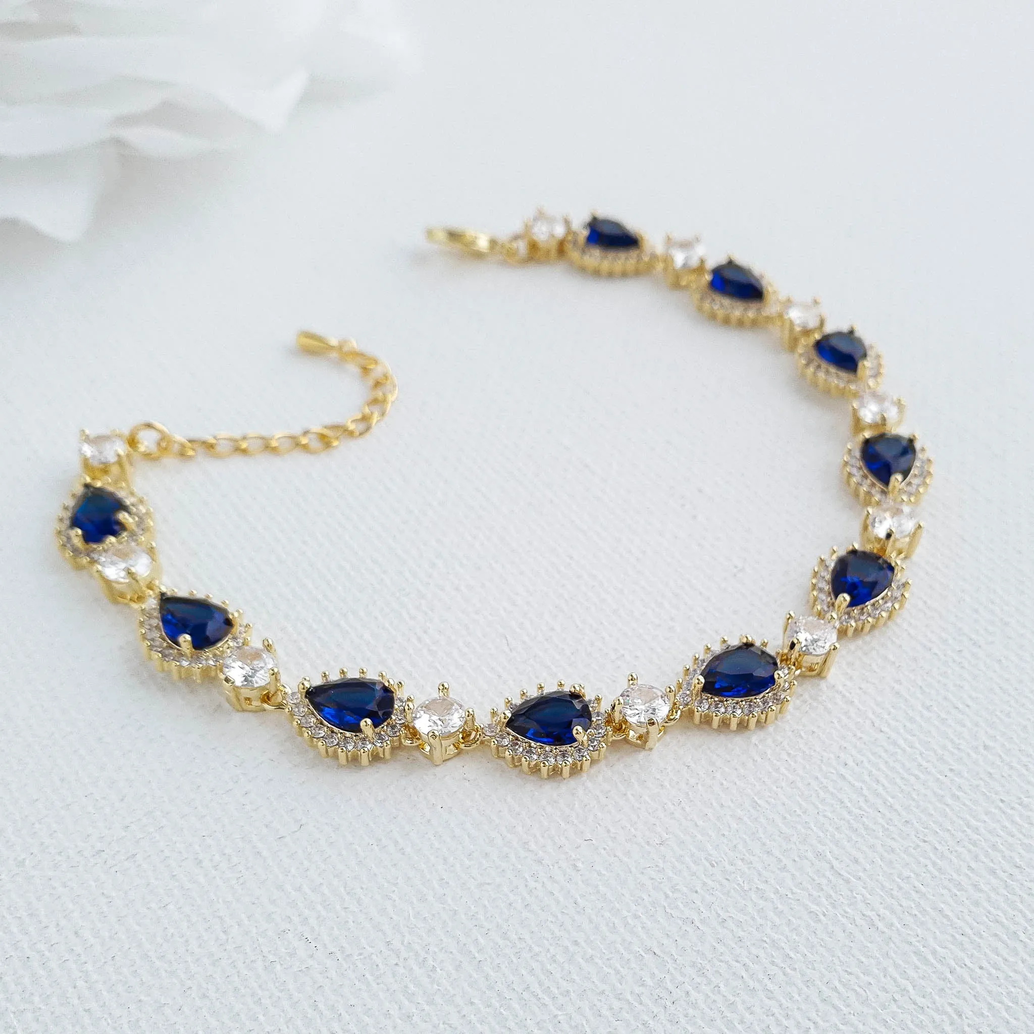 Blue Wedding Bracelet in Rose Gold-AOI