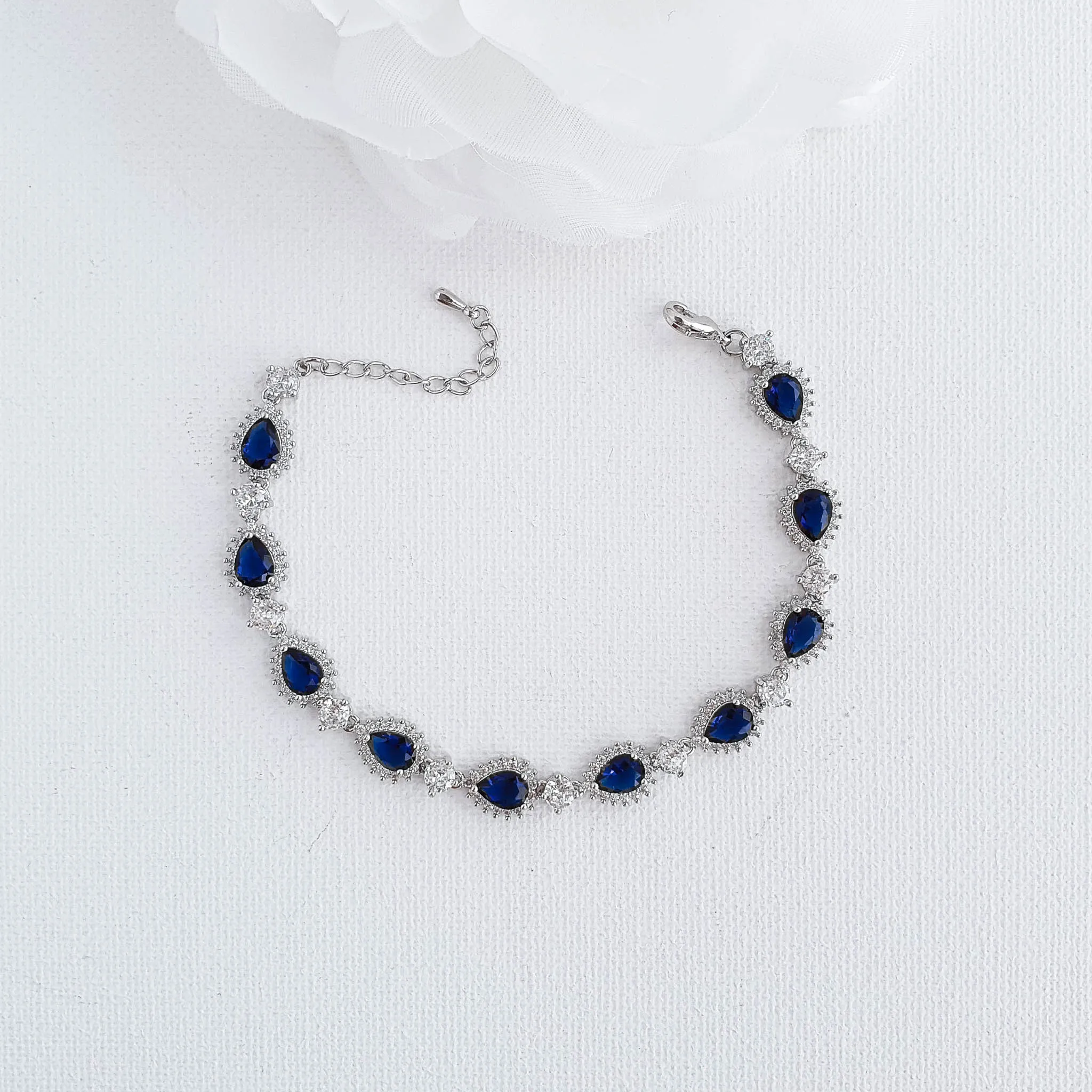 Blue Wedding Bracelet in Rose Gold-AOI