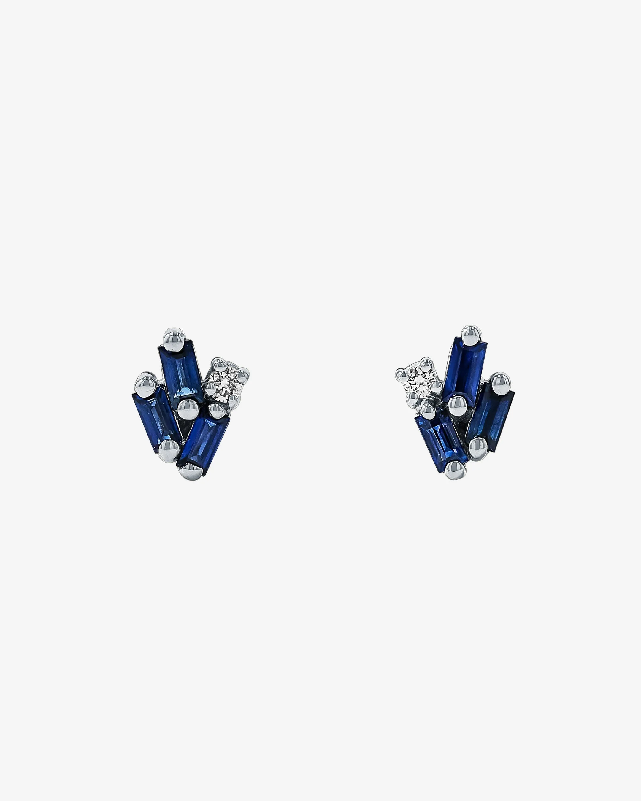 Bold Cluster Dark Blue Sapphire Studs