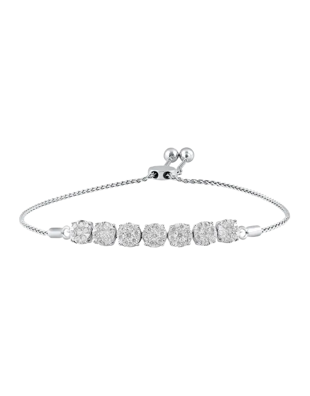 Bolo Bracelet - 10ct White Gold Bracelet - 770706