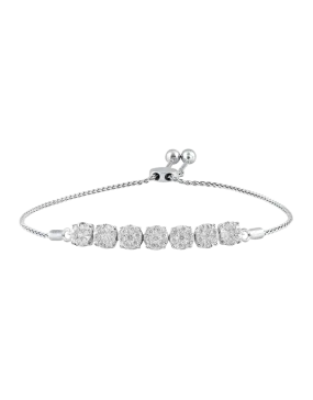 Bolo Bracelet - 10ct White Gold Bracelet - 770706