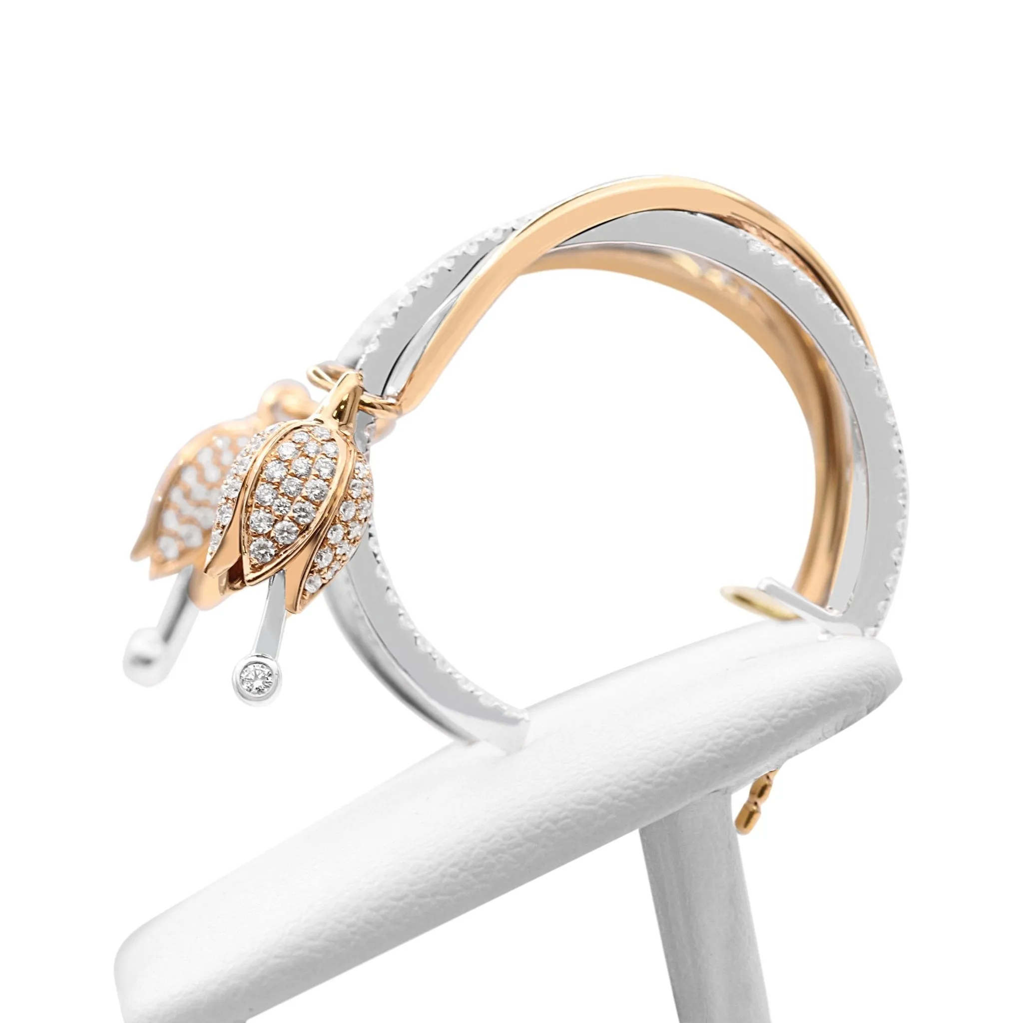 Boodles Maymay Tulip Design Diamond Hoop/Drop Earrings