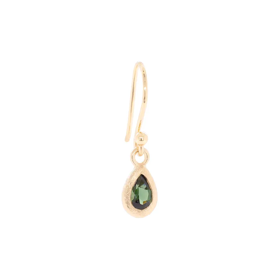 'Boulder' Bezel Pear Gemstone Drop Earrings