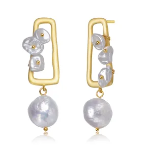 Brigitte Boho Pearl Drop Earrings