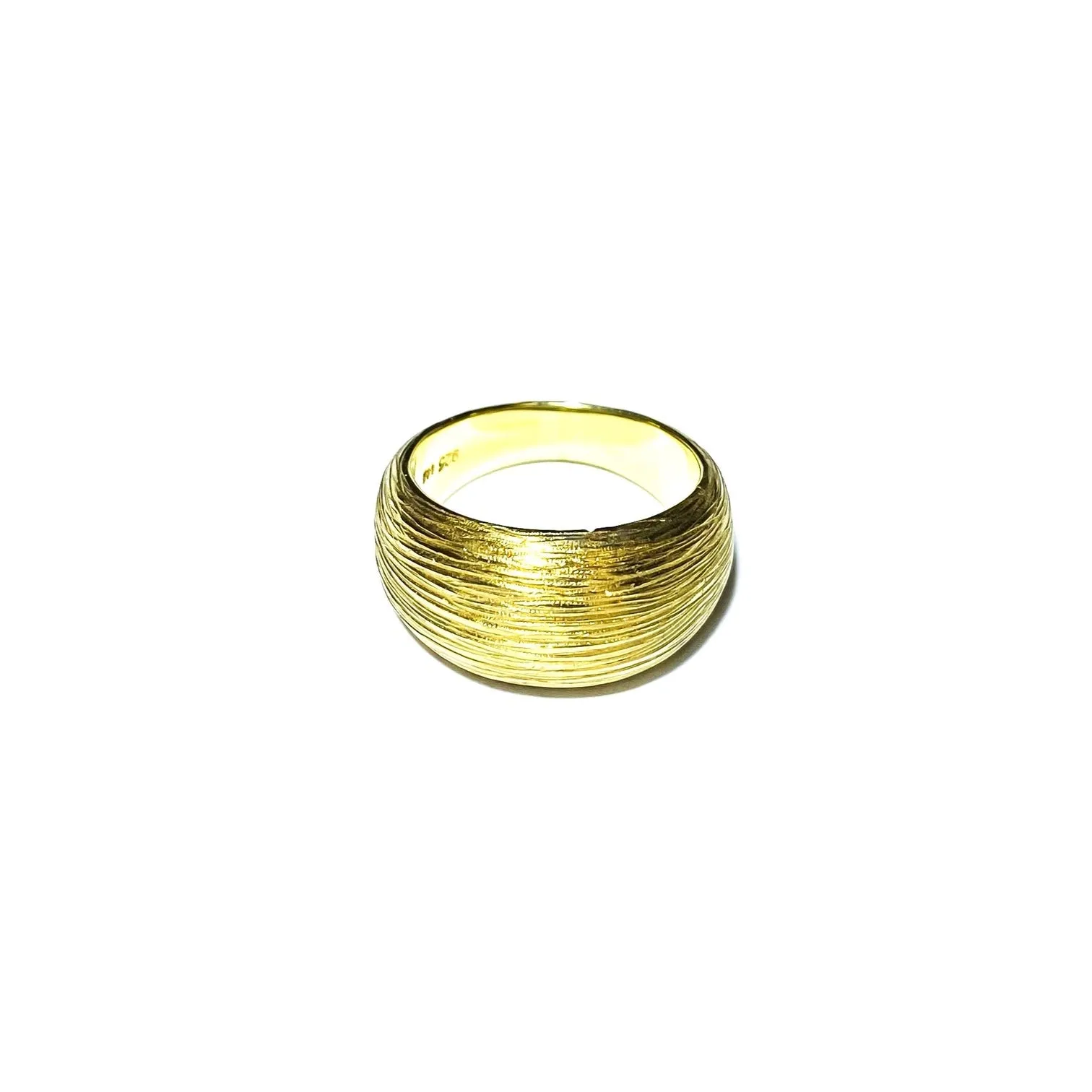 Bubble Signet gold plated silver ring