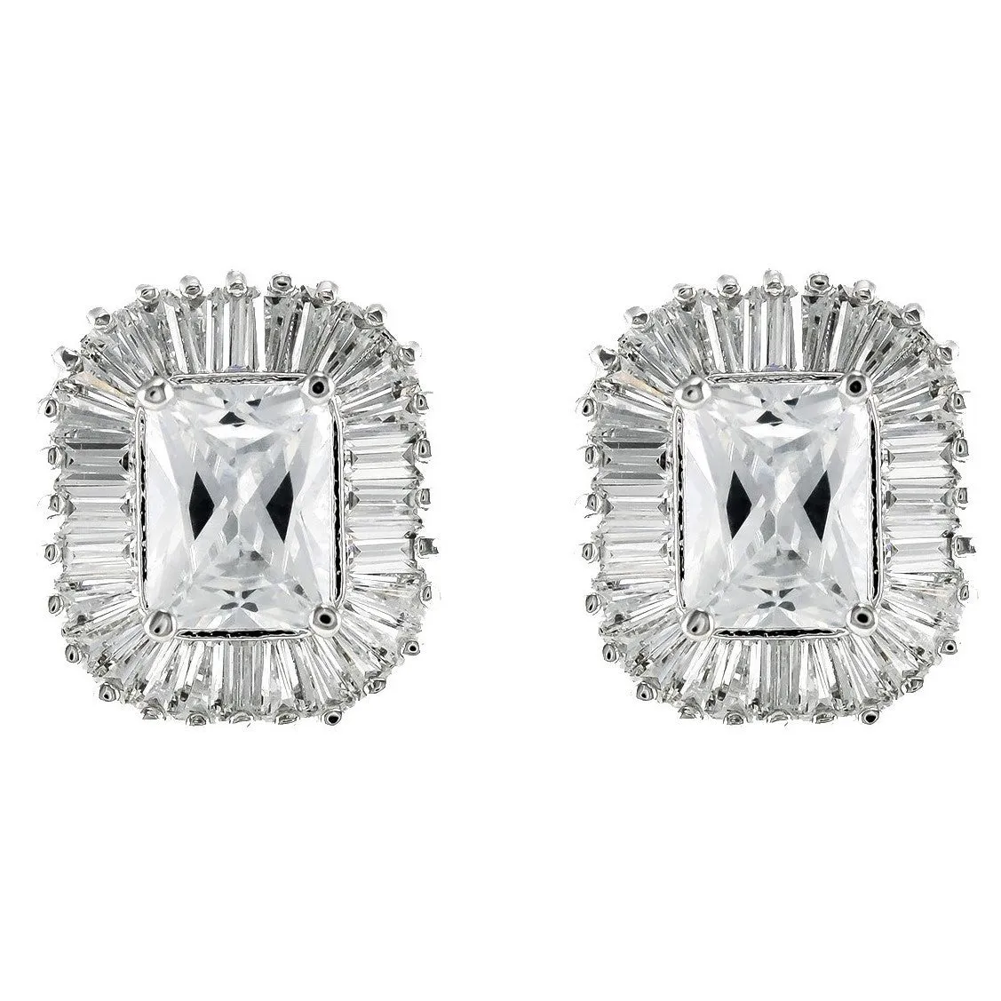 Calia Radiant Halo CZ  Stud Earrings