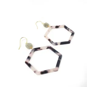 Cannes Acrylic Earrings - Tortoise Hex