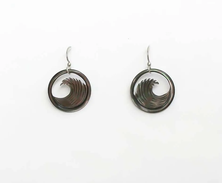 Carved Wave Earrings