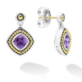 Caviar Color Amethyst Drop Earrings