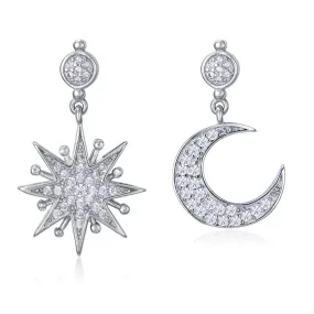 Celes Star and Moon Dangle Earrings