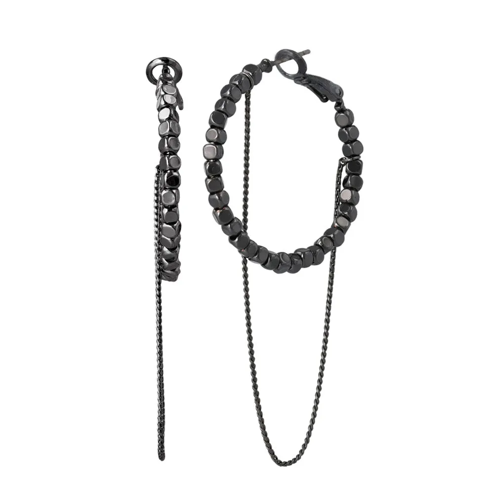 Chain and Hoop Layered Earrings