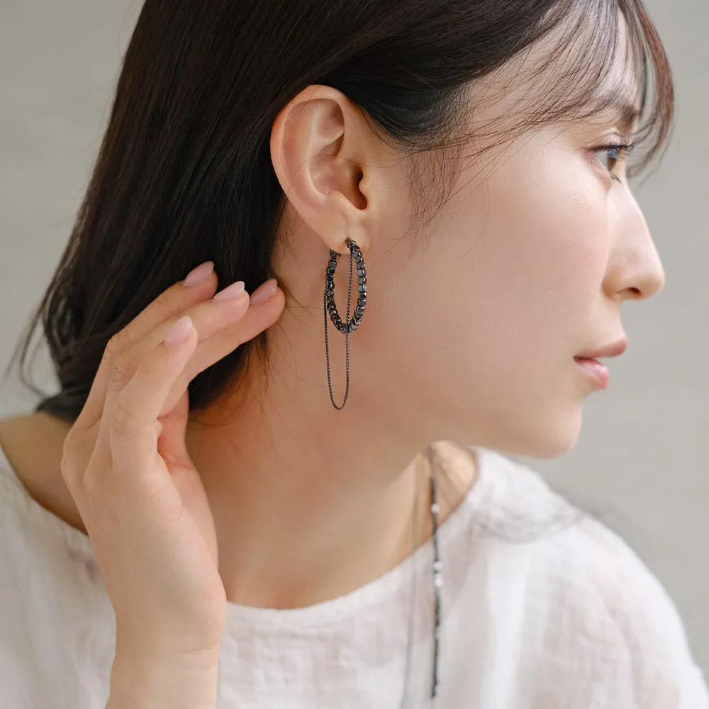 Chain and Hoop Layered Earrings