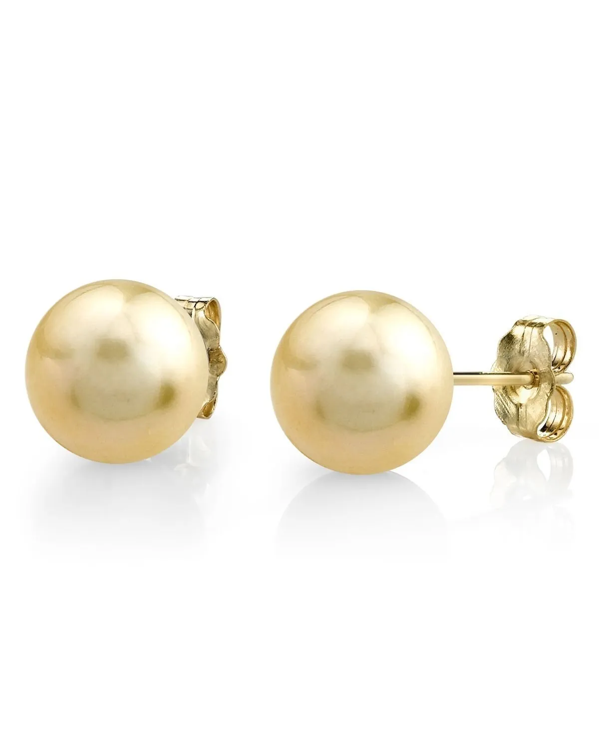 Champagne Golden South Sea Pearl Stud Earrings - AAA Quality