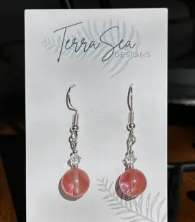 Cherry Quartz Dangle Earrings