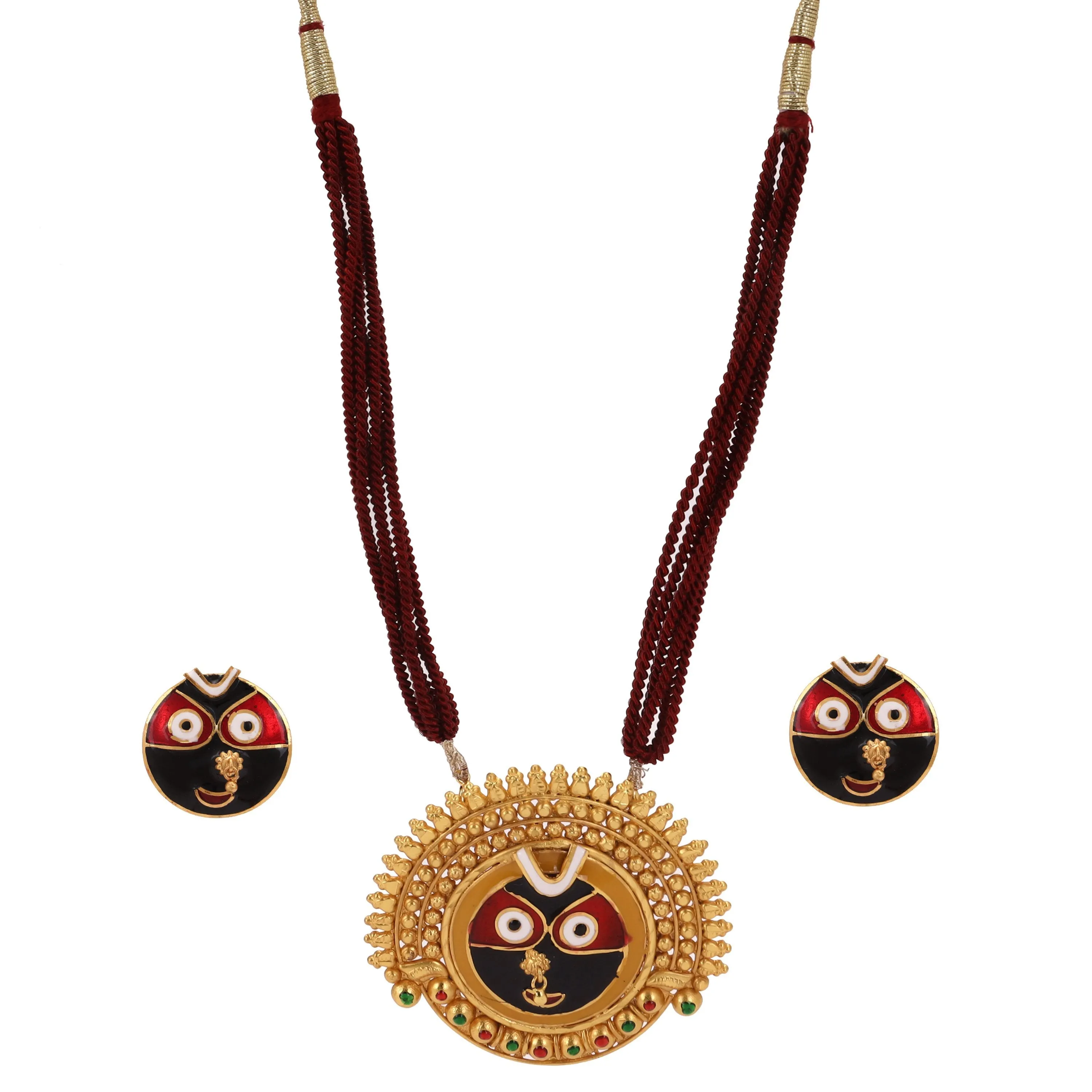 Chhau Inspired Jagannath Pendant And Studs