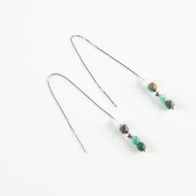 Chrysocolla Threader Earrings