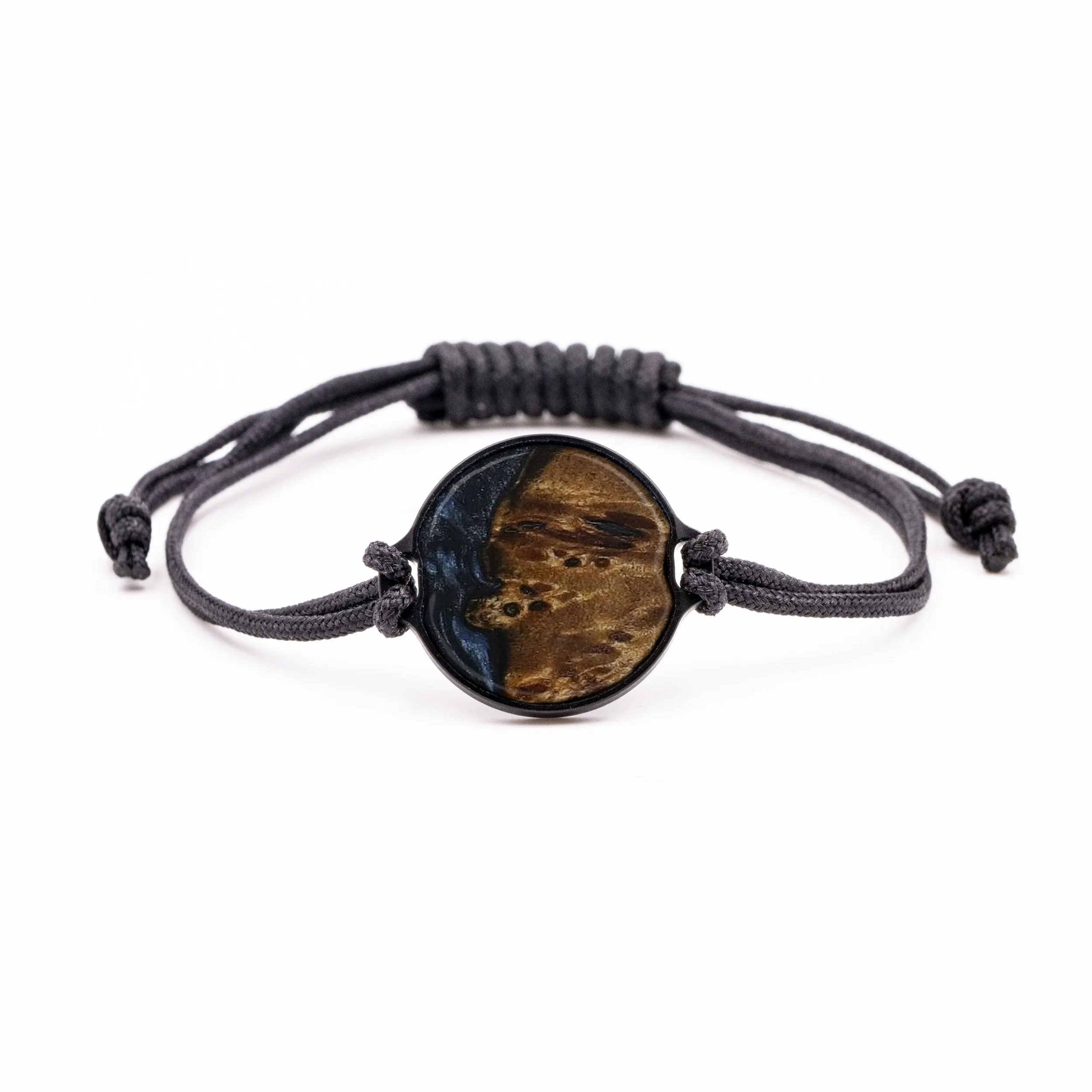 Circle Wood Resin Bracelet - Tomie (Pure Black, 595552)