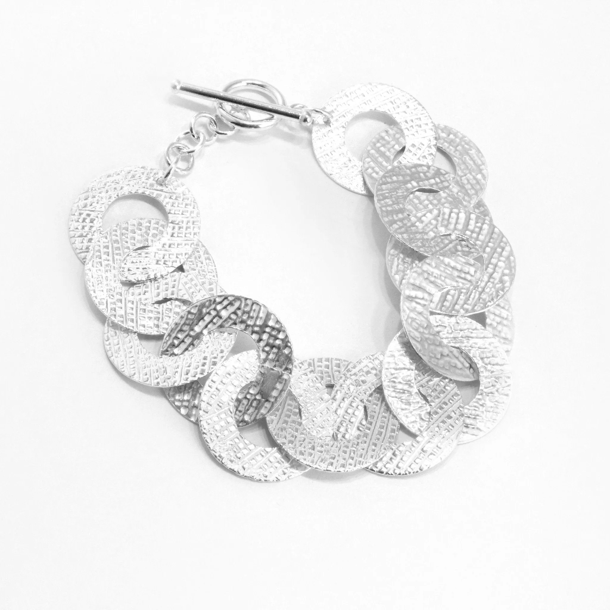 Circles textured Sterling Silver Bracelet