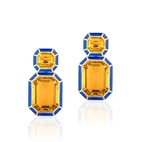 Citrine Lapis Earrings