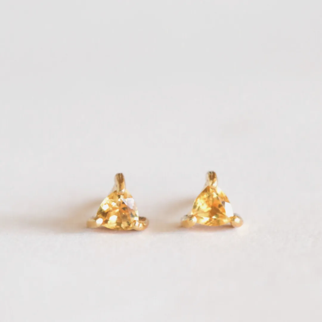 Citrine Mini Energy Gemstone Studs