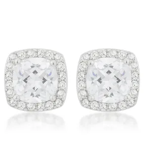 Clarissa Cushion Halo Stud Earrings