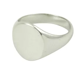 Classic Sterling Silver Round Signet Ring