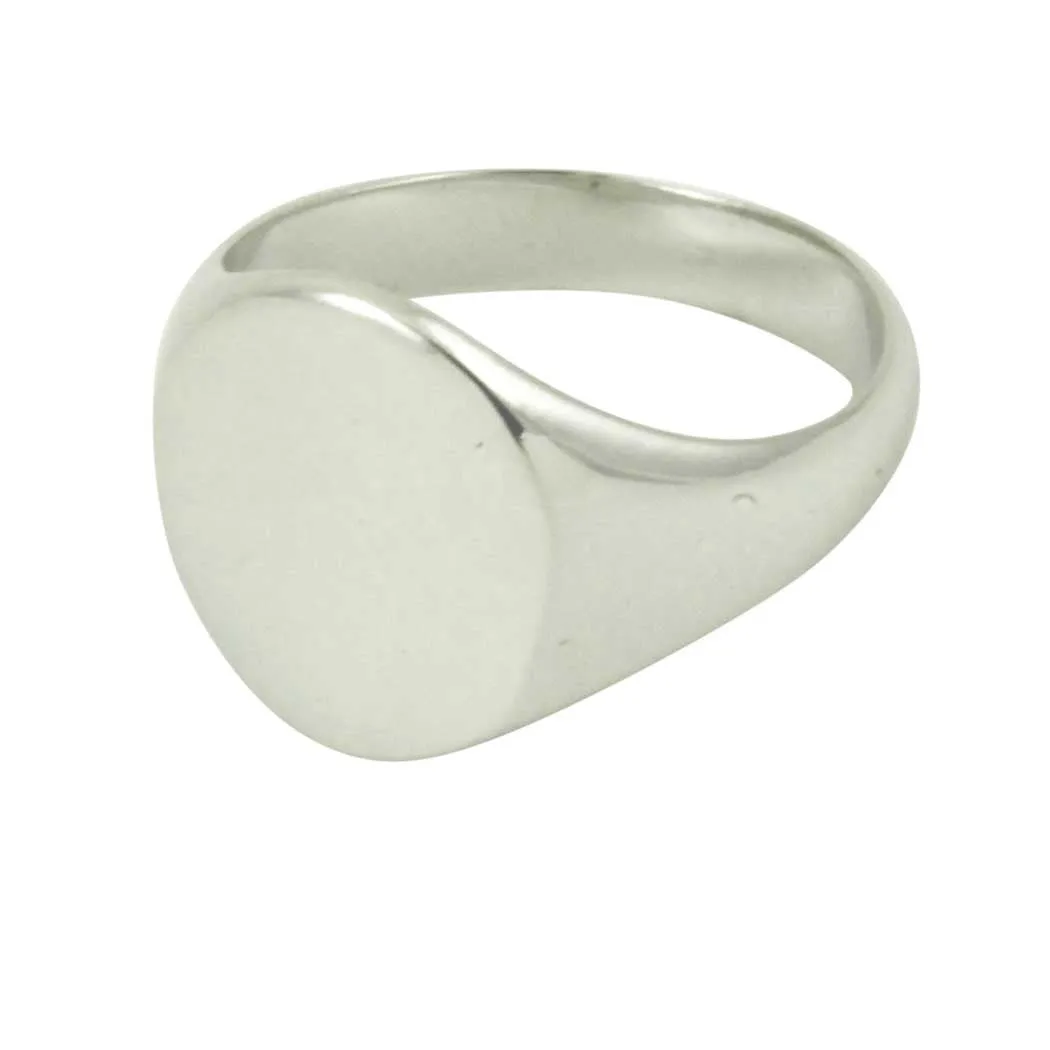 Classic Sterling Silver Round Signet Ring