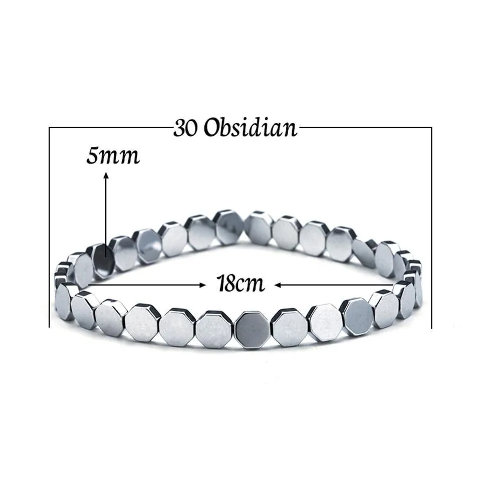 Classy Men Obsidian Stone Bracelet