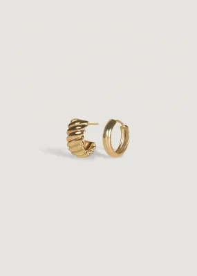 Claudine Twist & Classic Huggie Earring Stack