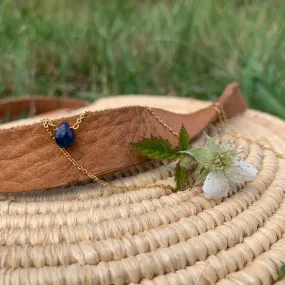 Collier court Adya - Pierre lapis lazuli