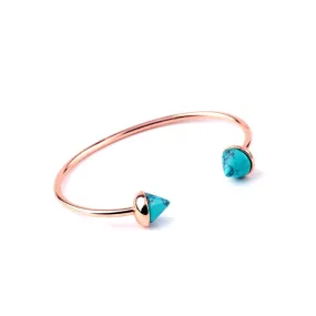 Contracted Beach Party Jewelry Euro-Pop Rese Gold Plated Rivet Turquoise Bangles