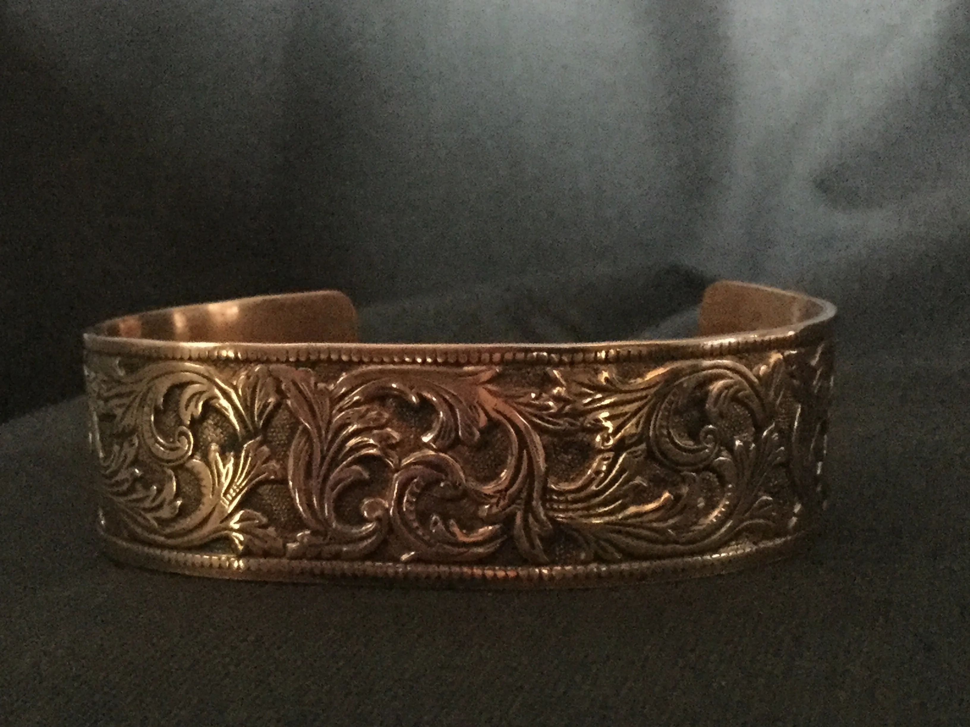 Copper Cuff Bracelet with swirls