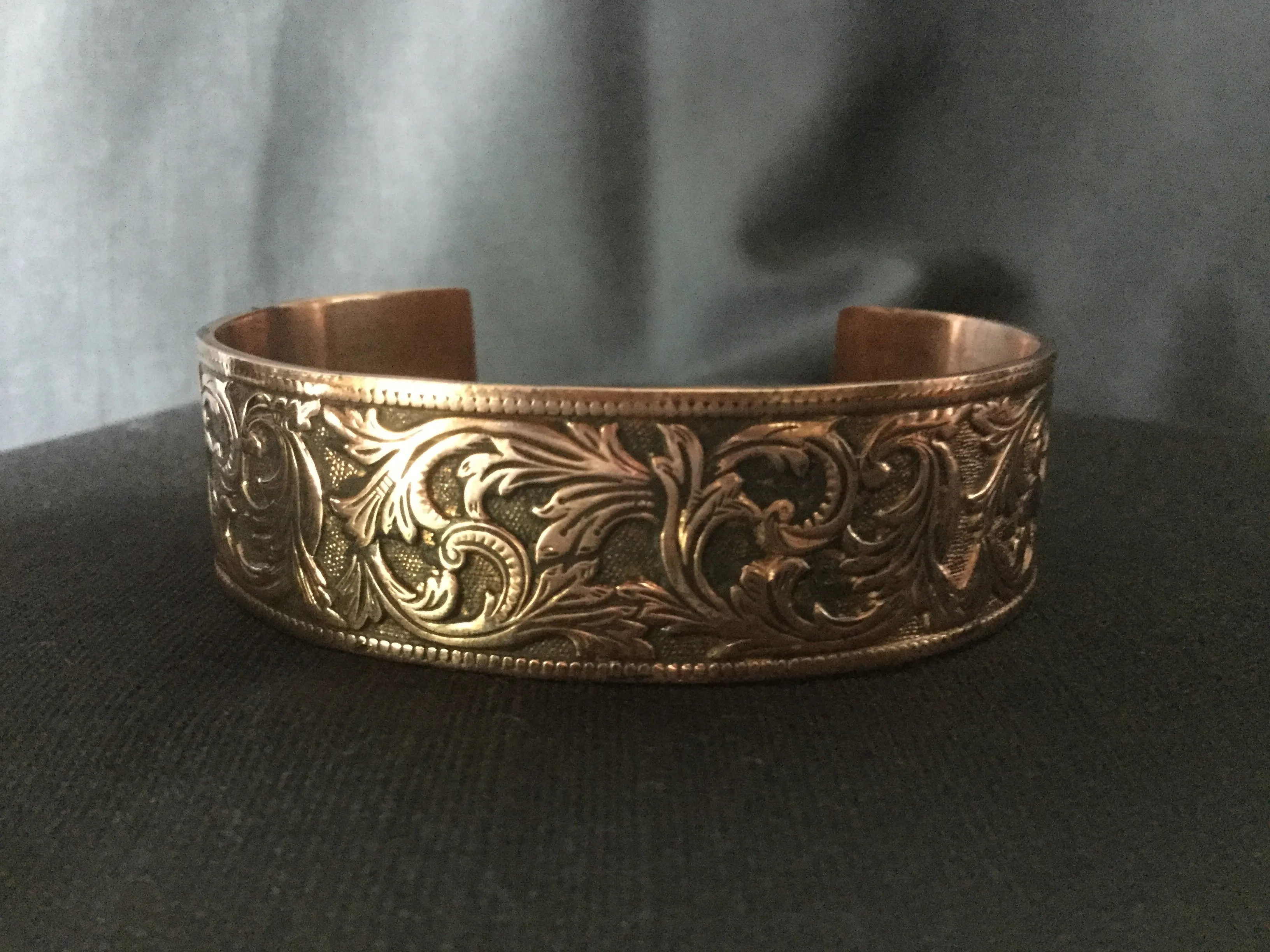 Copper Cuff Bracelet with swirls