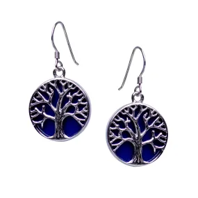 Created Lapis Tree of Life Earrings