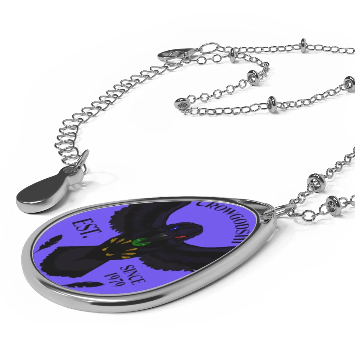 Crowgodshi Designer Oval Necklace, PURPLE