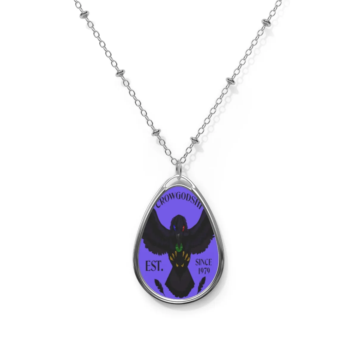 Crowgodshi Designer Oval Necklace, PURPLE