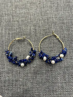 Crystal Hoop Earrings With Pearls