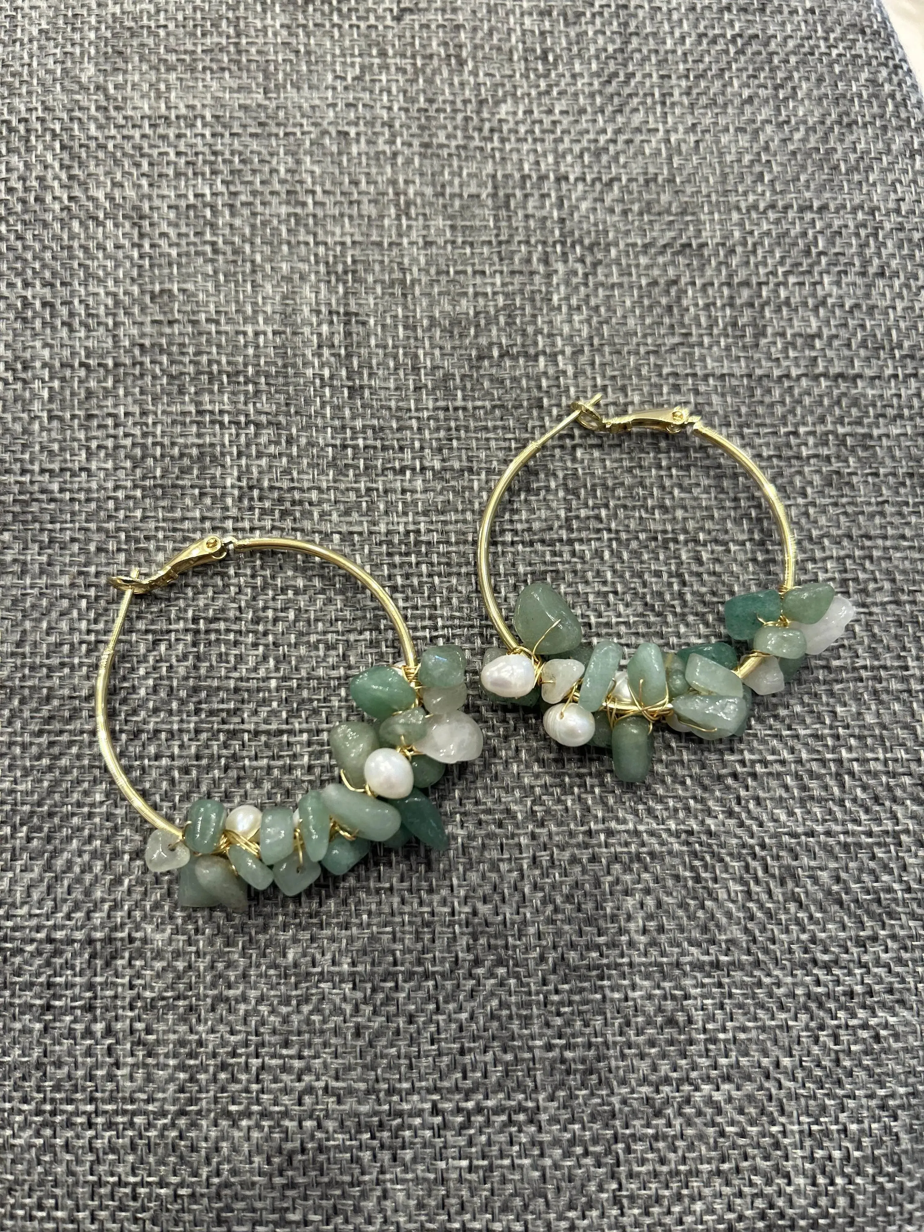 Crystal Hoop Earrings With Pearls