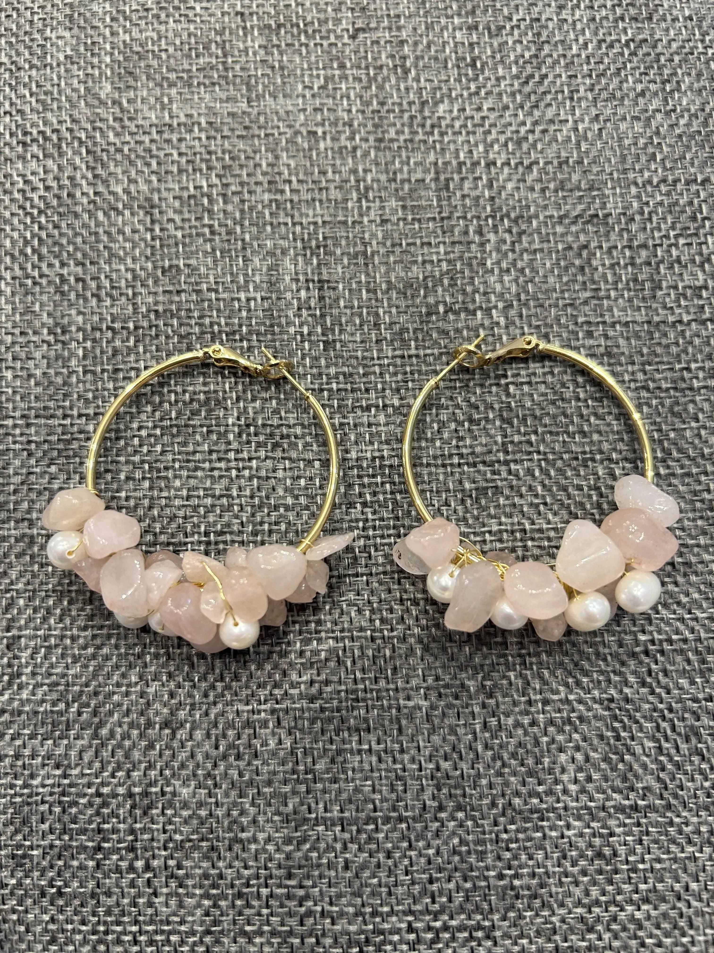 Crystal Hoop Earrings With Pearls