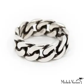 Cubano Chain Ring Silver