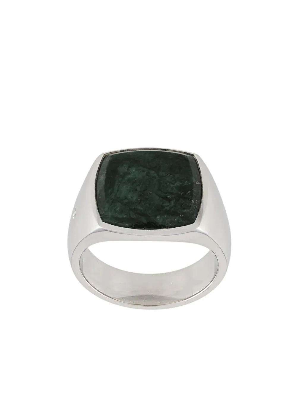 Cushion Green Marble Ring