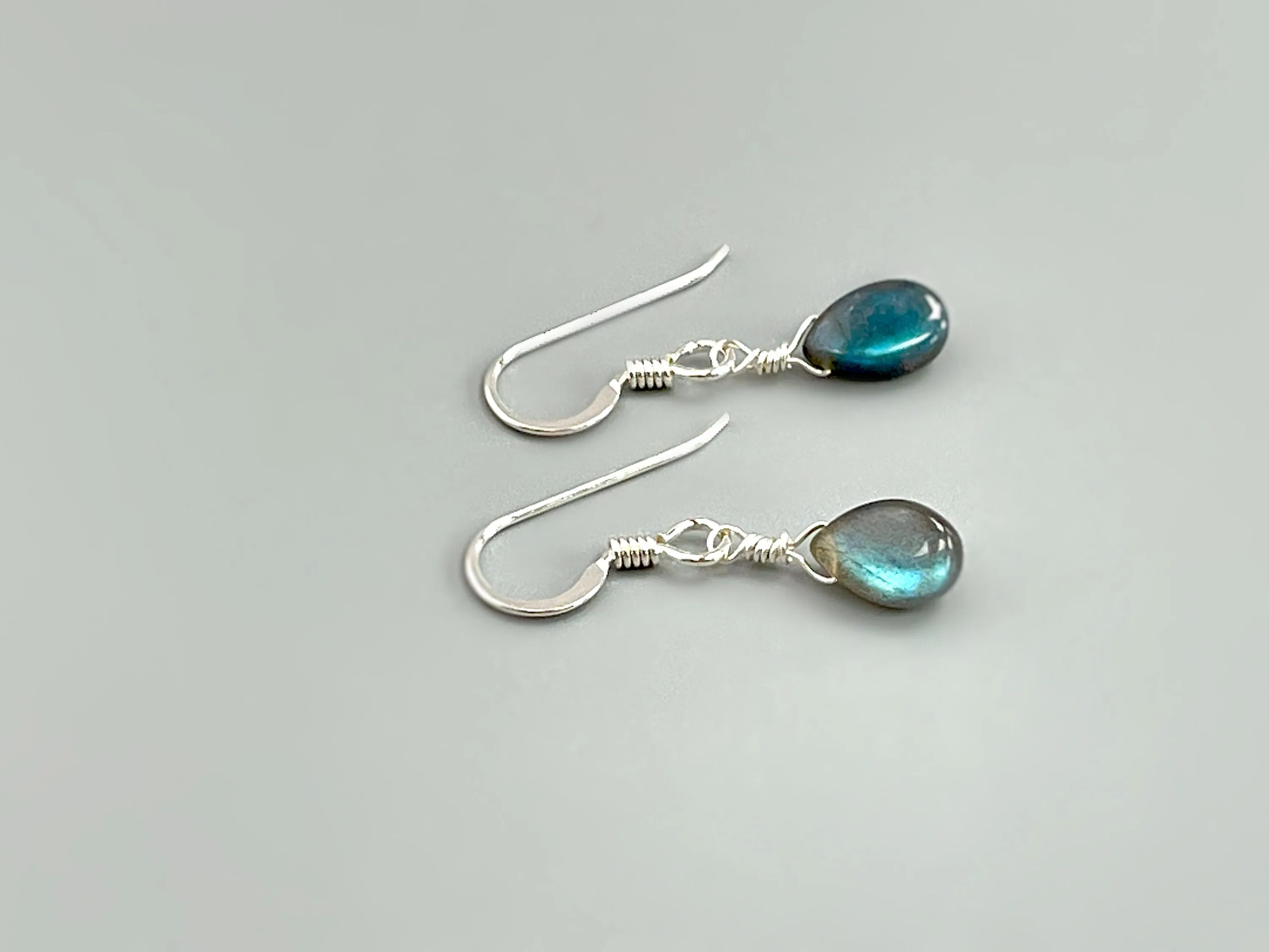 Dainty Labradorite earrings Sterling Silver, 14k Gold fill, and Rose Gold Fill