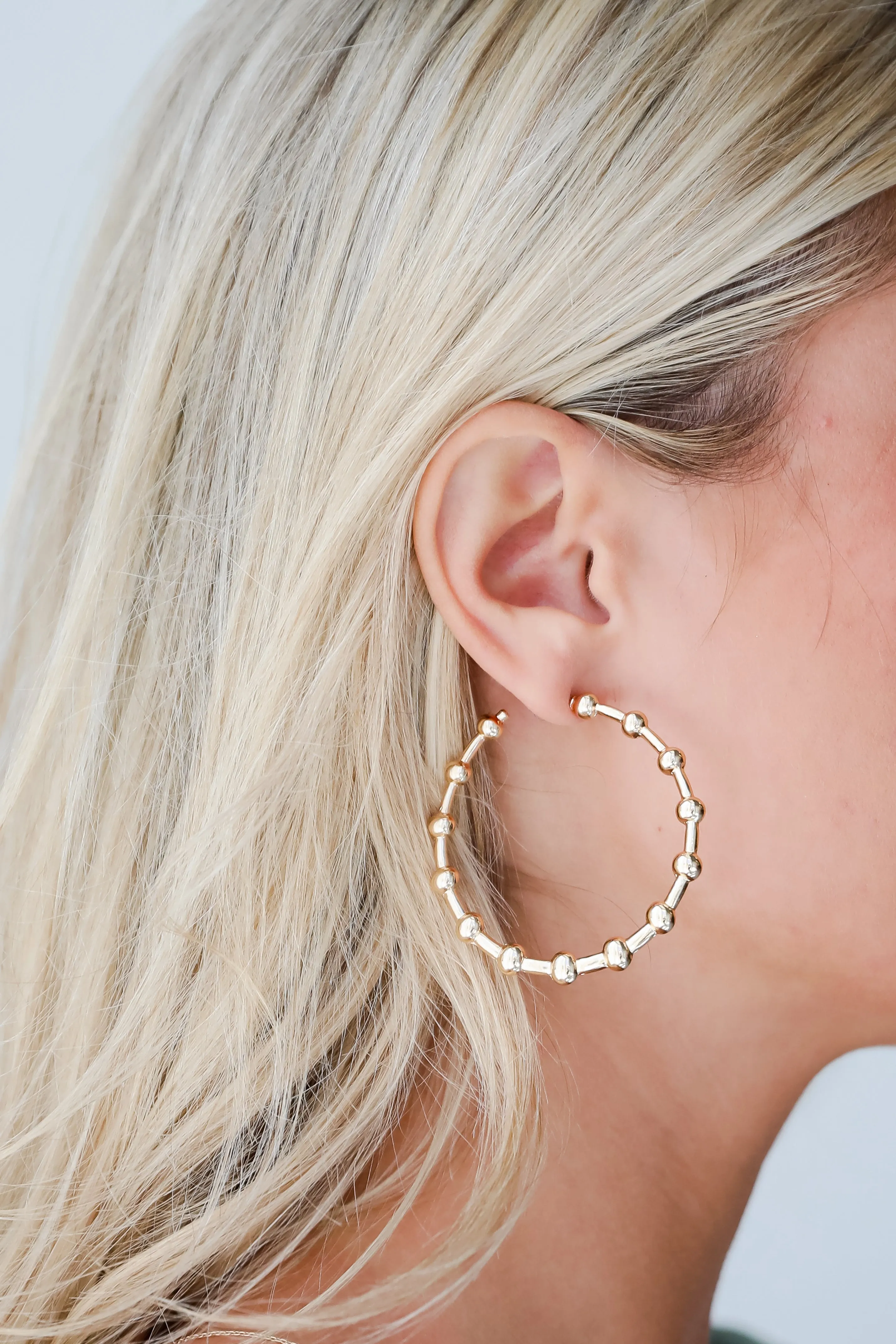 Daniella Gold Ball Hoop Earrings