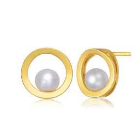 Delphine Golden Dot Pearl Earrings