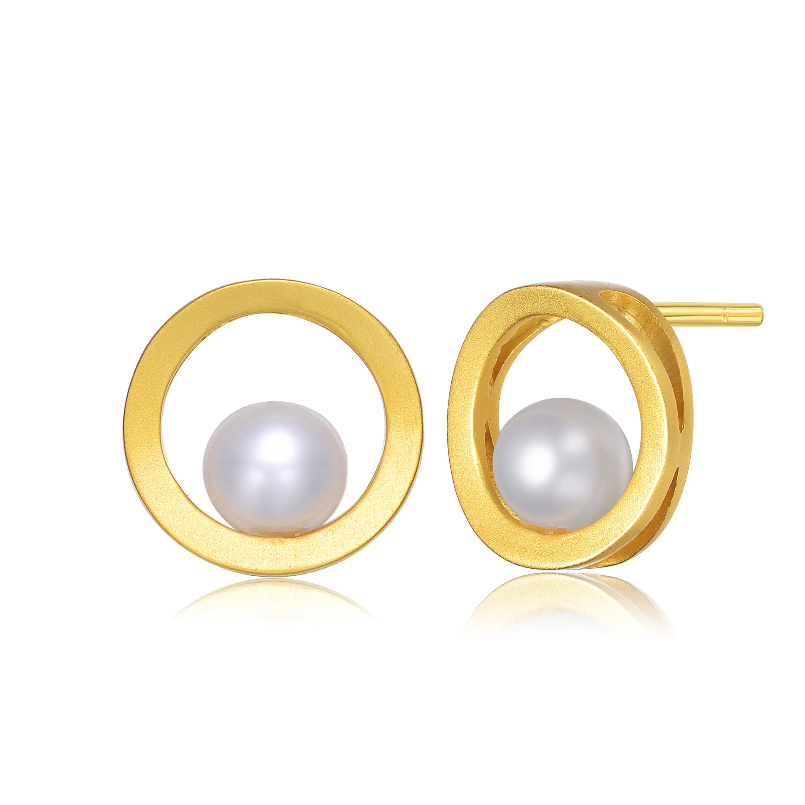 Delphine Golden Dot Pearl Earrings