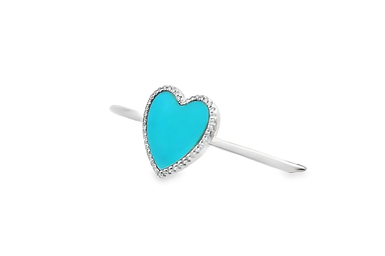 Diamond & Turquoise Heart Bangle Bracelet